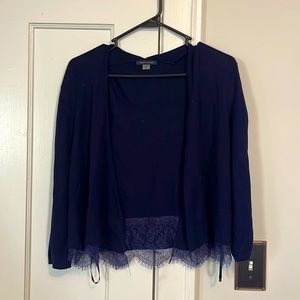 Tommy Hilfiger Cardigan, navy blue with beautiful eyelash lace